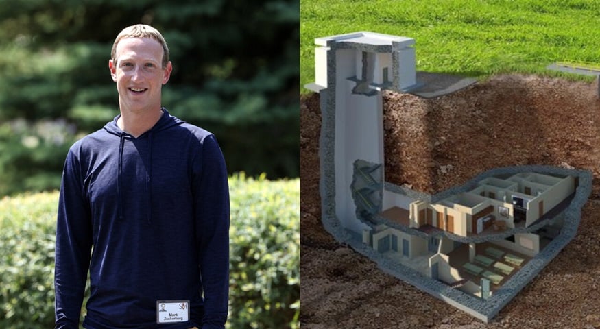Segundo a revista Wired, Zuckerberg ocupa 1.524 km² no abrigo subterrâneo, que tem fontes próprias de energia, um grande tanque com água potável, escotilhas para fuga e portas antiexplosão. Tudo isso vigiado por um complexo sistema de segurança.