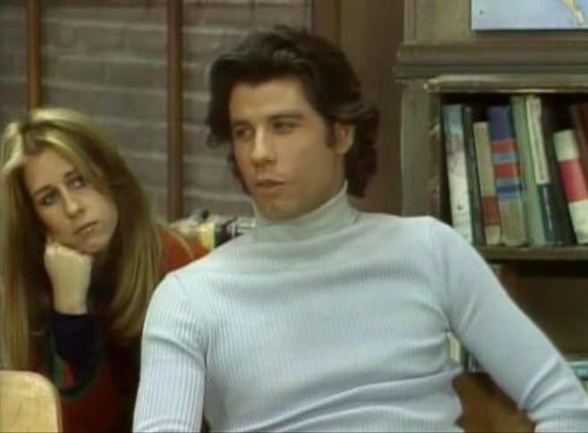 Em setembro de 1972, aos 18 anos, estreou na segunda temporada da série Emergency, do canal NBC, como figurante. Depois, Travolta emendou outros trabalhos pequenos, até ser convidado para a série Welcome Back, Kotter (1975–1979). 