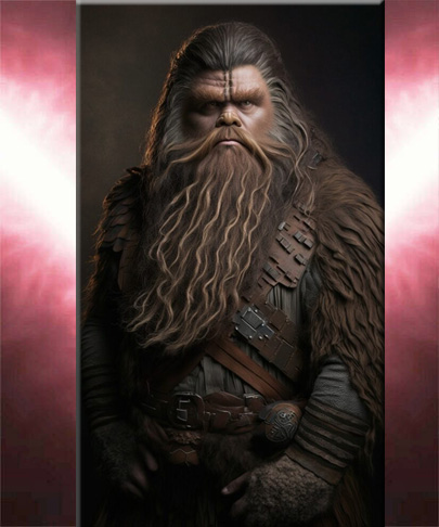 Hagrid, guardião das chaves de Hogwarts, amigo dos (bons) alunos,  foi combinado com Chewbacca