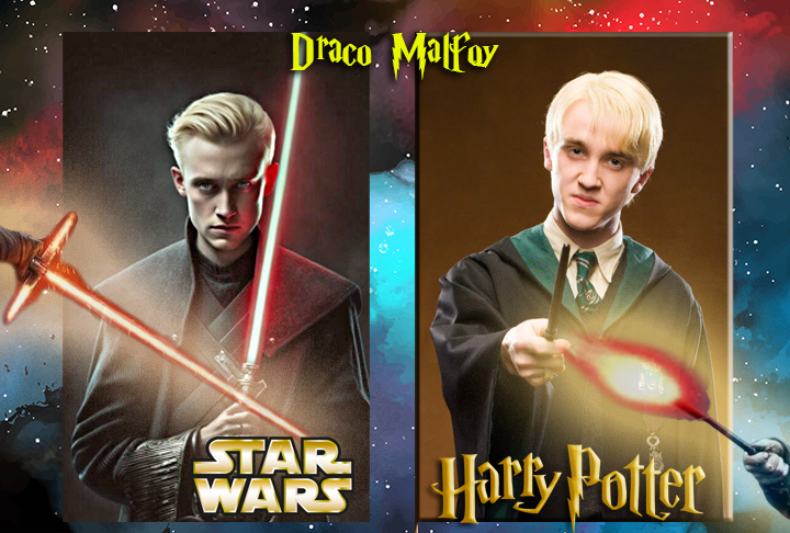 Aqui, a comparação do Draco de Star Wars com o estudante cínico e perverso que marcou a franquia de Harry Potter 