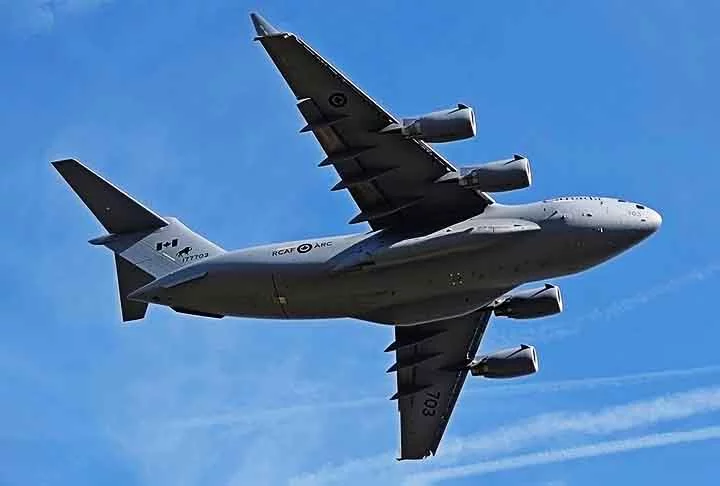 O C-17 é dotado de quatro motores turbofan Pratt e Whitney F117-PW-100, que também estão presentes em unidades do Boeing 757.
