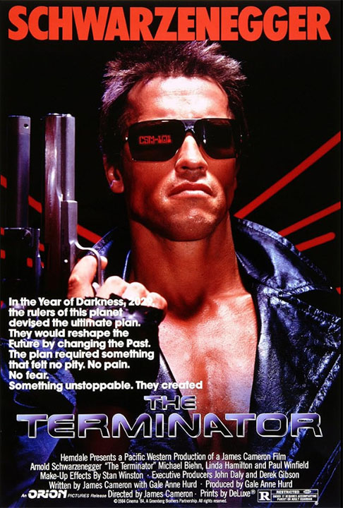 T-800: Na mesma franquia, antes mesmo do surgimento de T-1000 – que só apareceu no segundo filme –, Arnold Schwarzenegger já dava vida ao robô T-800, que se tornou um dos personagens mais marcantes da carreira do ator.