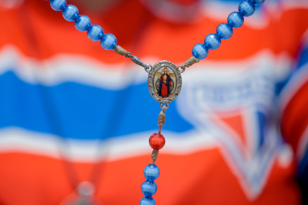 O ter&ccedil;o azul e vermelho de Roselane 