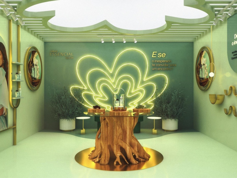 Espa&ccedil;o especial da Natura no Shopping Iguatemi Bosque para o lan&ccedil;amento da nova fragr&acirc;ncia Essencial Sentir