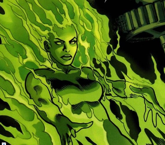 Seu nome é Beatriz Bonilla da Costa e ela nasceu em uma aldeia indígena amazônica. Seus poderes (voar e controlar as chamas) apareceram depois que ela foi atingida por uma explosão.