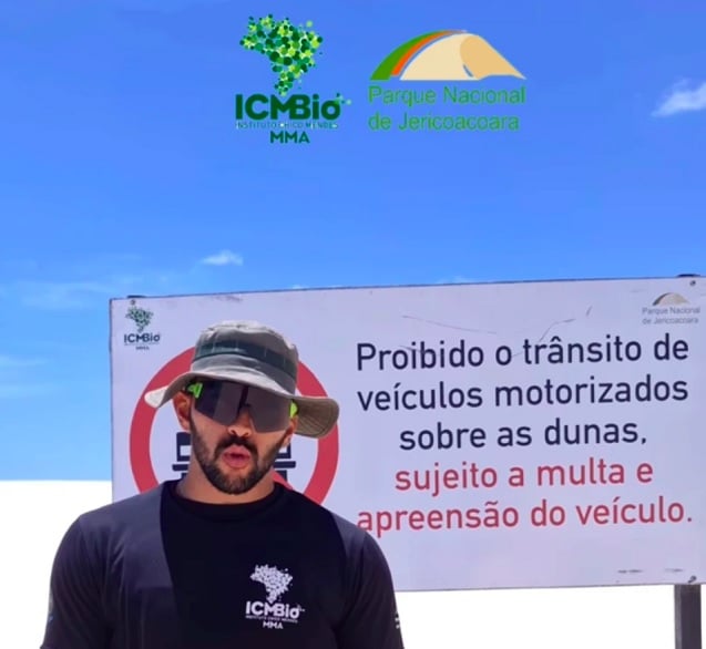 O ICMBio também alerta sobre o impacto negativo do trânsito de veículos motorizados nas dunas, que agrava a erosão e danifica a paisagem.