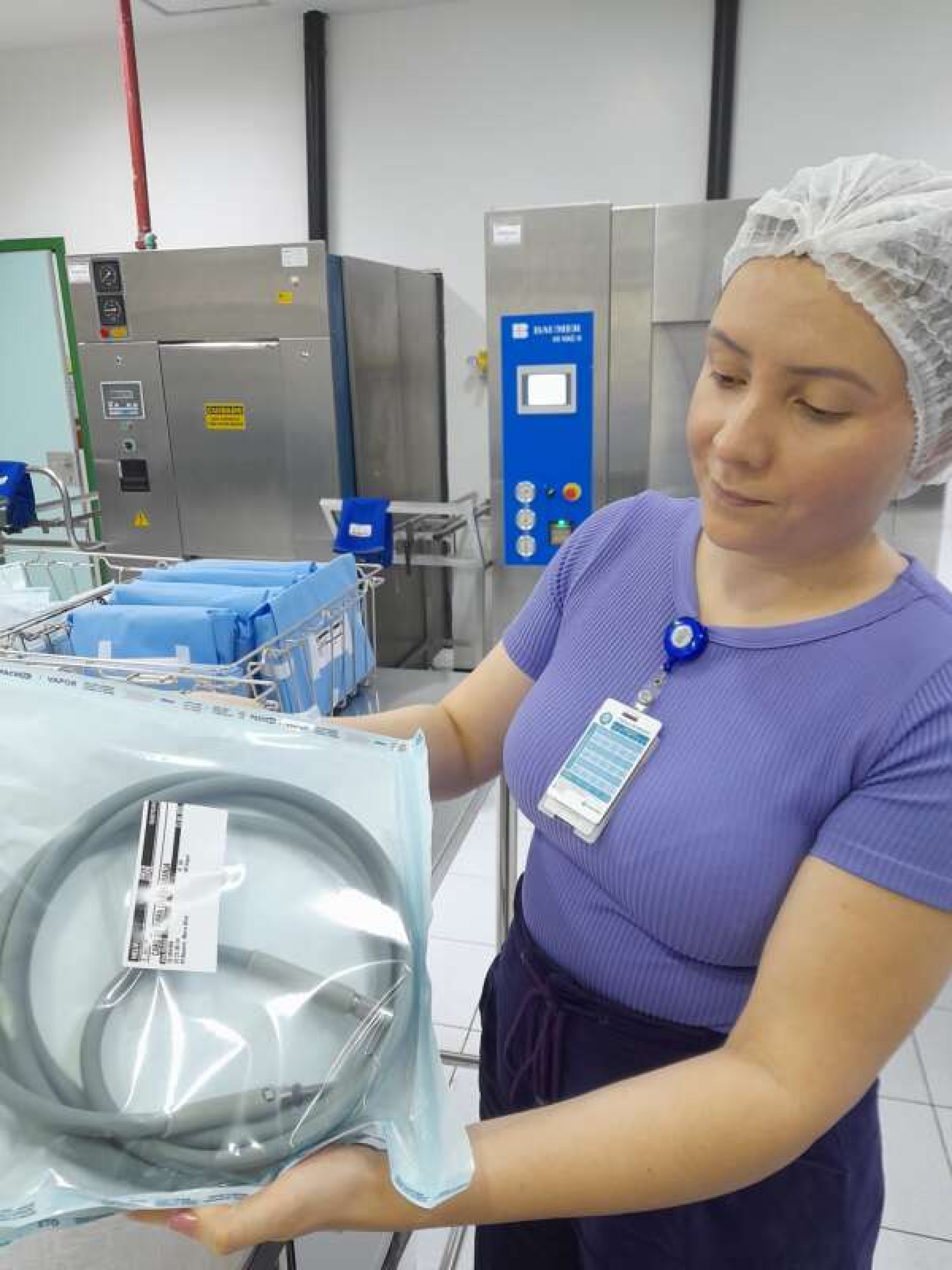 Bianca Nogueira, coordenadora da CME, apontas benef&iacute;cios do uso do programa feito para rastrear produtos hospitalares 