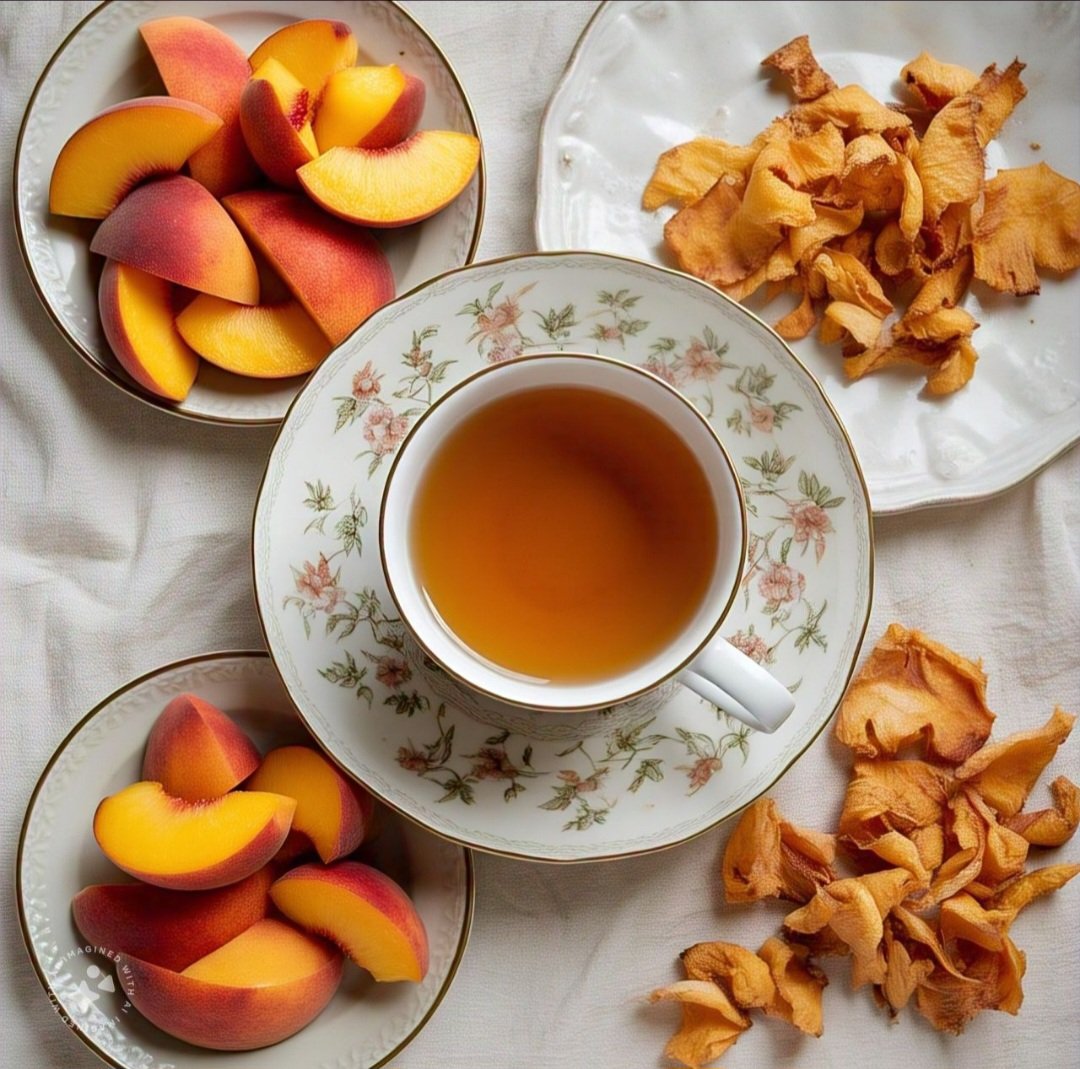 Casca de pêssego: Rica em antioxidantes e fibras, ajuda a melhorar a digestão e a saúde da pele. Contém vitamina A, vitamina C e pequenas quantidades de vitaminas do complexo B, como B3 e B6.
