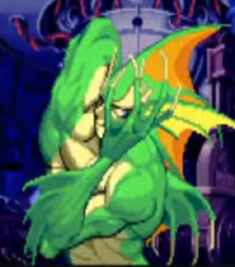Personagem: Rikuo - Muitos devem se perguntar porque Rikuo, do jogo Darkstalkers, da Capcom, é brasileiro. A resposta é simples: ele vive em um reino aquático localizado no fundo do rio Amazonas. 