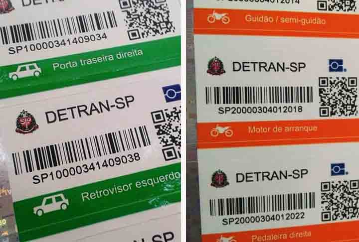 Em São Paulo, o Detran local também adota o sistema de cadastro e etiquetagem das peças usadas de veículos oriundos de desmontes. 
