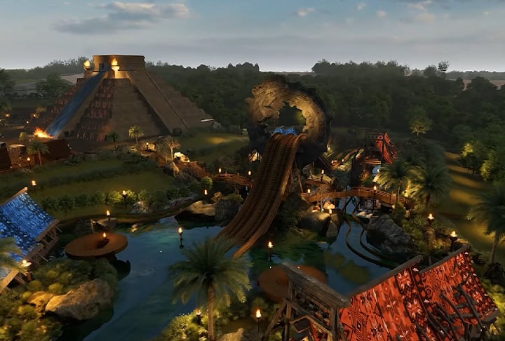 O parque também terá um cenário inspirado na civilização maia, o Aventura Maia, repleto de templos, pirâmides e atrações interativas.
