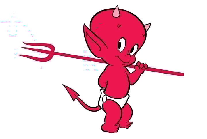 Um dos personagens icônicos de HQ, Brasinha (nome original Hot Stuff, the Little Devil) tinha como amigo inseparável um tridente. Ele é personagem da Harvey Comics, também responsável por Gasparzinho e Riquinho.