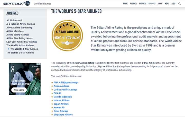 O portal Skytrax - especializado na avaliação dos serviços de empresas aéreas e aeroportos pelo mundo - tem um novo ranking das melhores companhias de avião do planeta. 