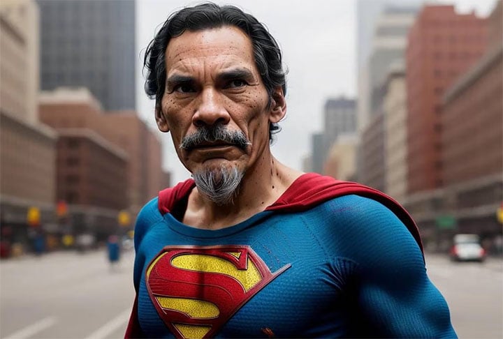 Seu Madruga como Super-Homem, eternizado por Christopher Reeve e vivido nos últimos tempos por Henry Cavill (que já deixou o personagem e partiu para outras empreitadas)