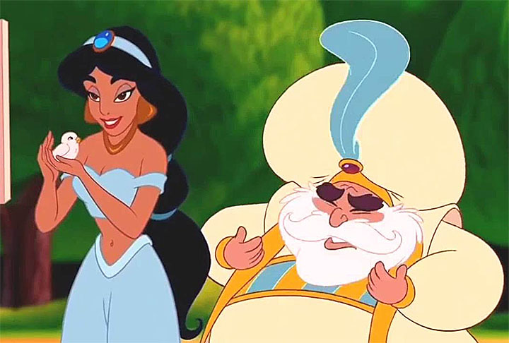 O Sultão é pai de Jasmine, do longa-metragem Alladin. O rico rei de Agrabah tem um perfil bagunceiro, colecionador de brinquedos e demonstra muita alegria, fiel às tradições de seu povo. Pai e filha têm divergências que não afetam seu amor um pelo outro.  