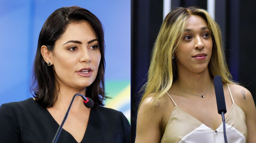 Ex-primeira-dama Michelle Bolsonaro (PL) e deputada federal Erika Hilton (Psol)