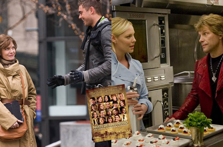 Noite de Ano Novo (2011) - No réveillon de Nova York, histórias de diversos personagens se cruzam. A diretora Garry Marshall juntou um superelenco: Michelle Pfeiffer, Robert de Niro, Halle Berry, James Belushi, Hilary Swank, Zac Efron e John Lithgow , entre outros. 