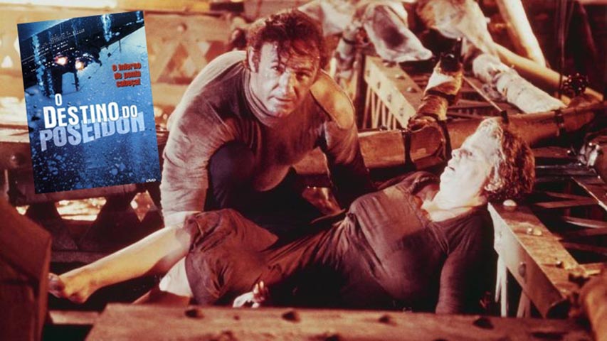 O Destino de Poseidon (1972) - Os personagens estão comemorando o Ano Novo, Gene Hackman já tinha até gritado Happy New Year, quando uma onda gigantesca atinge o navio. 