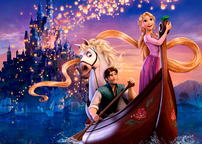 Rapunzel é retratada na animação Enrolados, da Disney, produzida em 2010. Assim como outros personagens, ela também aparece nos parques temáticos da Disney.