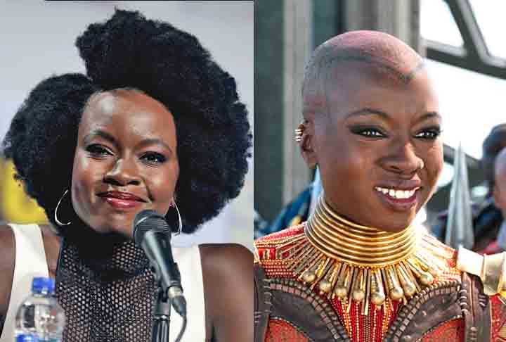 Danai Gurira- Conhecida em Hollywood por sua personagem Michonne, na série de TV The Walking Dead (2010), a atriz participou de Pantera Negra(2018), no papel de Okoye, uma guardiã de Wakanda, líder do grupo de guerreiras reais.