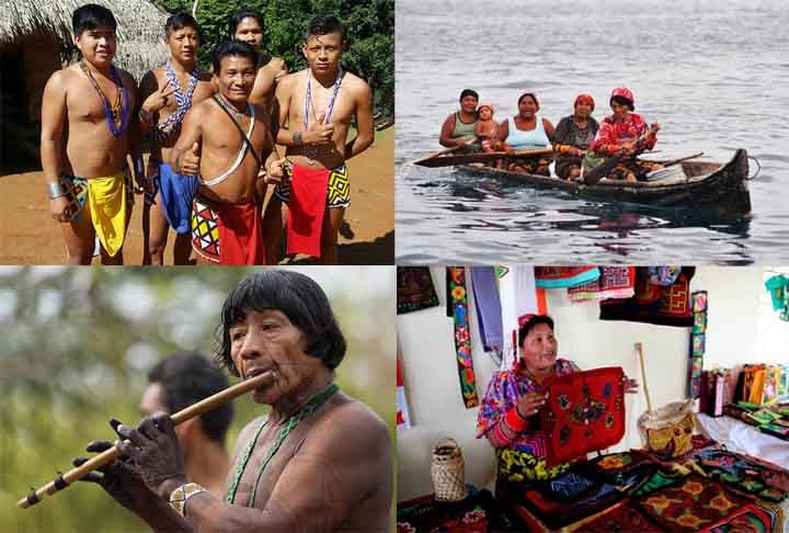 Panamá: Povos como os Kuna, Emberá e Ngäbe compõem uma parte importante da identidade do país. Algumas comunidades indígenas têm autogoverno em áreas designadas, chamadas de “comarcas”. Os Kuna são conhecidos por sua arte têxtil, os molas, e por manterem uma forte conexão com seu território.

