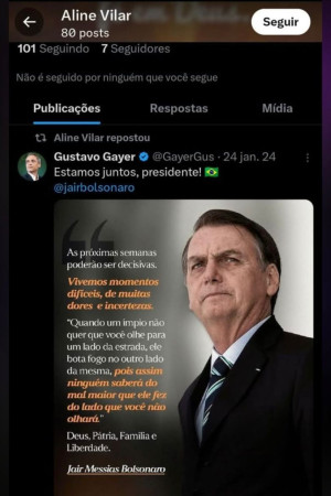 Repost de postagem do deputado Gustavo Gayer (PL-GO)