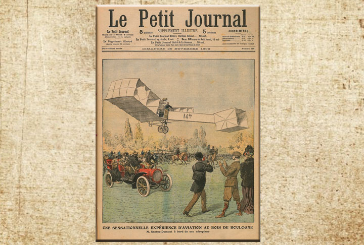 Santos Dumont, ao contrário, voou diante do público e a imprensa noticiou, dando início a mudanças efetivas no começo do século 20. Na França, o 14 Bis era chamado de Oiseau de Proie. 