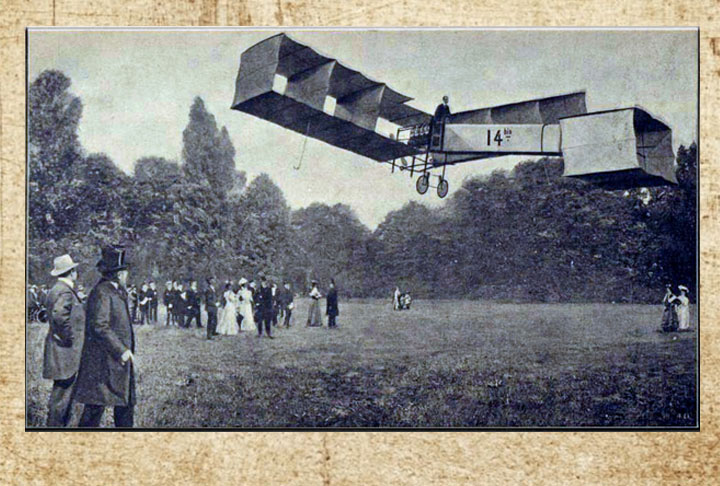 O avião era o 14 Bis e a data tornou-se o Dia do Aviador e da Força Aérea no Brasil. 