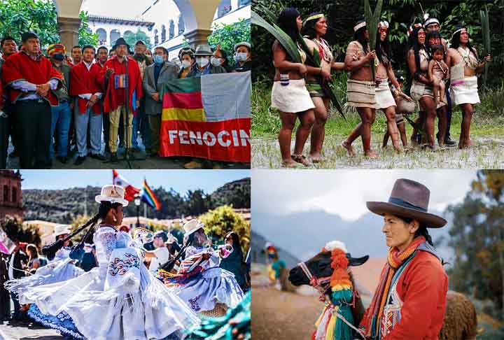 Equador: Indígenas representam cerca de 25% da população, com grupos como os Kichwa, Shuar e Huaorani. Eles têm uma longa história de luta pelos direitos à terra e contra a exploração de petróleo na Amazônia. As comunidades indígenas desempenham um papel crucial na política ambiental do país.

