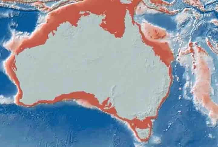 Essa área hoje submersa compunha um supercontinente antigo de nome Sahul, que agrupava terras hoje de Austrália, Nova Guiné e Tasmânia. 

