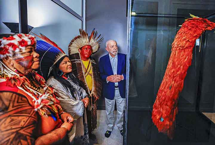 Depois de mais de 300 anos no exílio, o artefato retornou à sua origem. Após o anúncio de devolução feito pela Dinamarca, em julho, o manto foi oficialmente apresentado em cerimônia no Rio de Janeiro, com a presença do presidente Luiz Inácio Lula da Silva.