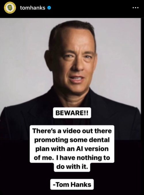Pelo Instagram, ele compartilhou uma foto que mostrava uma representação por IA de si mesmo quando mais jovem, mas não ficou claro se essa imagem estava relacionada ao anúncio do plano odontológico.