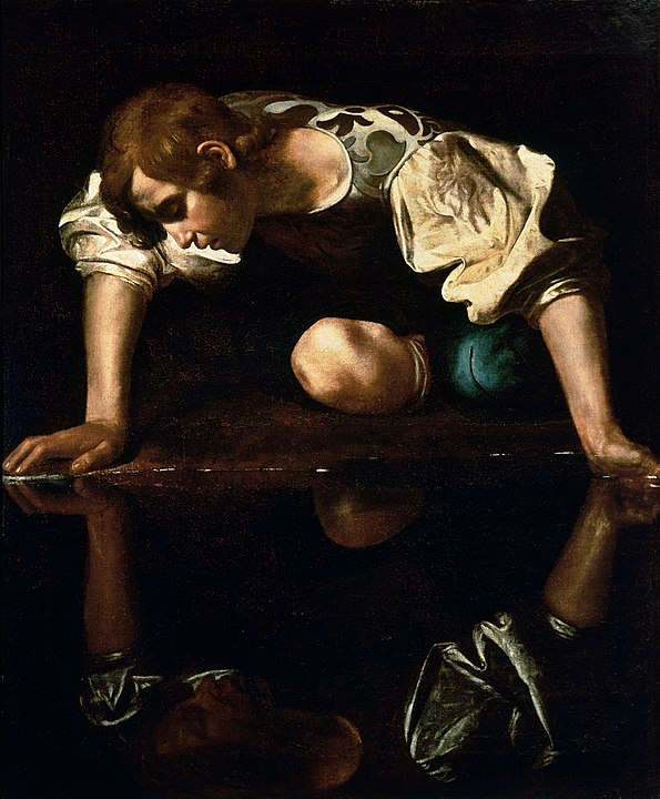 Fechamos a galeria com Narciso. Caravaggio retratou um jovem olhando para a água de um lago - referência ao mito greco-romano clássico do jovem bonito e vaidoso que se apaixona por seu próprio reflexo. Assim foi Caravaggio: um artista apaixonante.