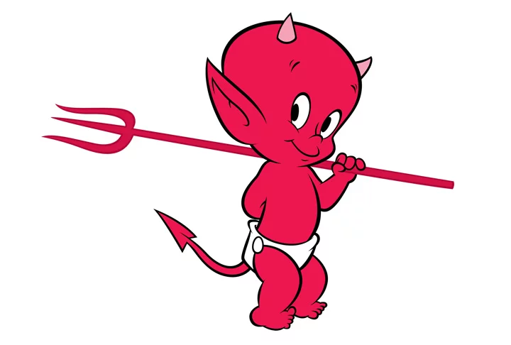 Um dos personagens icônicos de HQ, Brasinha (nome original Hot Stuff, the Little Devil) tinha como amigo inseparável um tridente. Ele é personagem da Harvey Comics, também responsável por Gasparzinho e Riquinho.