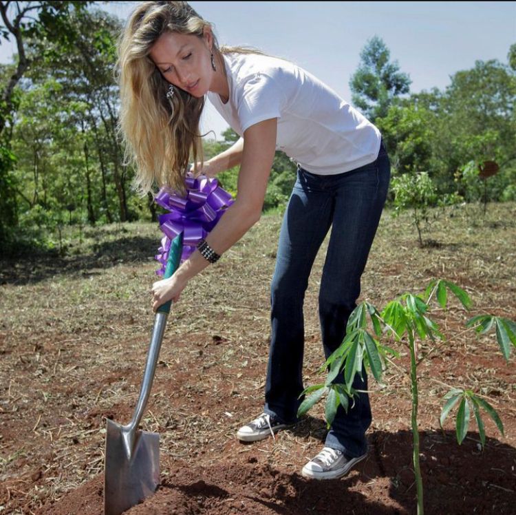 Entre seus trabalhos, a modelo criou a ONG Água Limpa a fim de promover campanhas de plantio de árvores pela Amazônia com o intuito de ajudar a purificar a água dos rios.