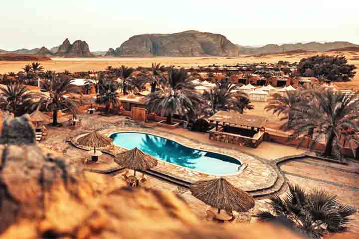 Acampamento de Bait Ali, Jordânia: Localizado em pleno deserto de Wadi Rum, na Jordânia, o Bait Ali Camp foi concebido para funcionar como um hotel.