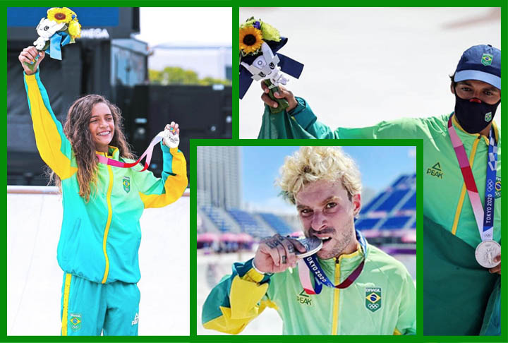 Em Tóquio, o skate brasileiro conquistou outras duas medalhas de prata: Kelvin Hoefler (street masculino) e Pedro Barros (park masculino).

