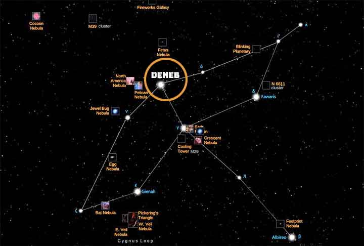 Cignus: Conhecida como a Constelação do Cisne, possui a estrela Deneb, que também faz parte do Triângulo de Verão.
