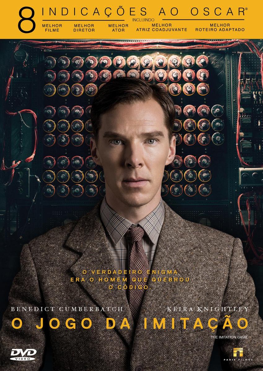 O jogo da imitação (2014): Filme britânico-estadunidense dirigido por Morten Tyldum foi baseado no livro biográfico Alan Turing: “The Enigma”.
