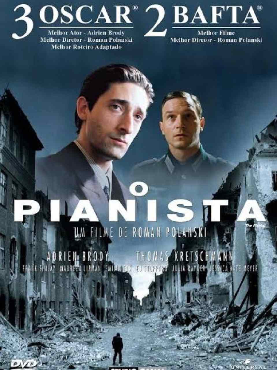 O pianista (2002):  Filme dirigido por Roman Polanski , é baseado na autobiografia do pianista Władysław Szpilman, sobrevivente na Polônia invadida pela Alemanha em 1939.