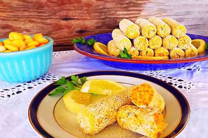 Tremoço - O tremoço é uma leguminosa rica em proteínas e fibras, com uma textura que, após ser cozida e triturada, forma uma massa firme para moldar bolinhos. Ele tem um sabor neutro, o que permite a adição de vários temperos.