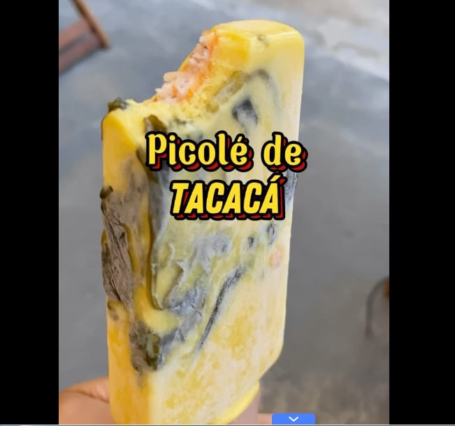 Na onda de sorvetes exóticos, uma iguaria que costuma ser consumida bem quente virou picolé. É a paleta de tacacá, lançada numa sorveteria no bairro de Pedreira, em Belém do Pará. 