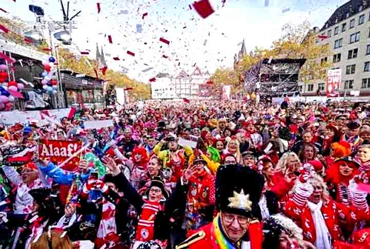 Carros alegóricos, multidões fantasiadas e muita música tomam conta das ruas de Colônia em meio ao inverno. Há personagens típicos da festa local, como o Príncipe, o Agricultor e a Virgem, a embalar os desfiles. 