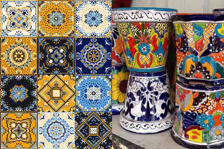 Talavera, México - A cerâmica Talavera é reconhecida por suas cores e padrões tradicionais. Com raízes tanto indígenas quanto espanholas, tem uma longa história e é famosa pela riqueza em detalhes e influências culturais.