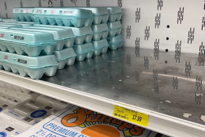 Alguns supermercados nos Estados Unidos têm sofrido com escassez e preços elevados de ovos devido a um surto de gripe aviária que atinge o país.