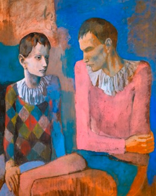 Ele começou a retratar artistas de circo, como acrobatas e palhaços, refletindo uma atmosfera mais otimista. Obras como Família de Saltimbancos e O Acrobata mostram essa nova fase, onde cor e leveza substituem a tristeza de antes.