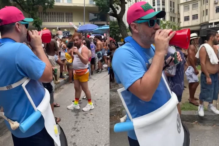 Uma fantasia inusitada chamou a atenção em um dos blocos pré-carnaval do Rio de Janeiro e virou notícia na web: ela foi chamada de 
