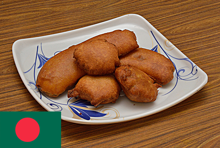 16º lugar - Beguni (Bangladesh) - Quitute feito de berinjela fatiada e mergulhada em massa de farinha antes de ser frita em óleo. 