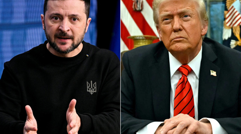 O presidente da Ucr&acirc;nia Volodymyr Zelensky e o presidente dos EUA Donald Trump