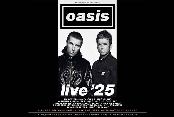 A banda de rock, encabeçada pelos irmãos Liam e Noel Gallagher, divulgou inicialmente as datas de 14 shows da turnê “Oasis Live 25”. 
